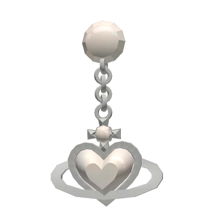 Pearly Silver Heart Belly Piercing