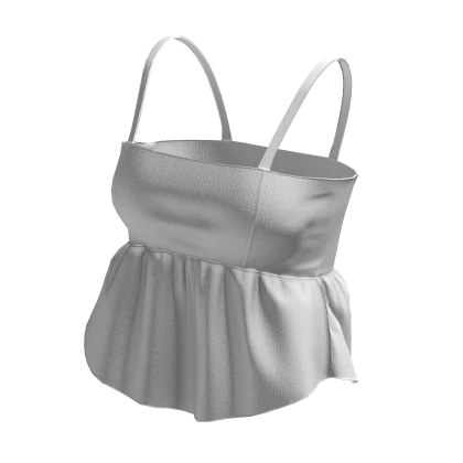 ☆ cami white ruffle nylon top