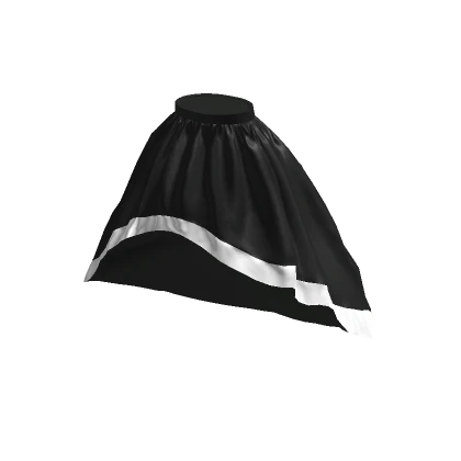 Black and White High Low Skirt