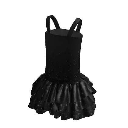 Black Sequin Ruffle Dress