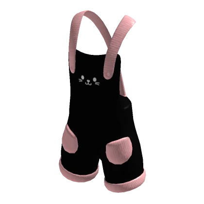 Black and Pink Cat Overalls