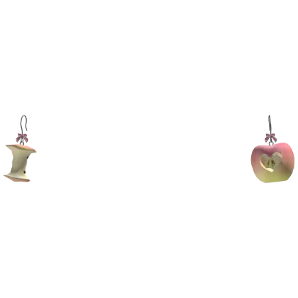 ♡ cute pink apple shoujo igari earrings w bows