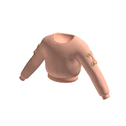 Peach Crop Top Sweater with Golden Ring Ties