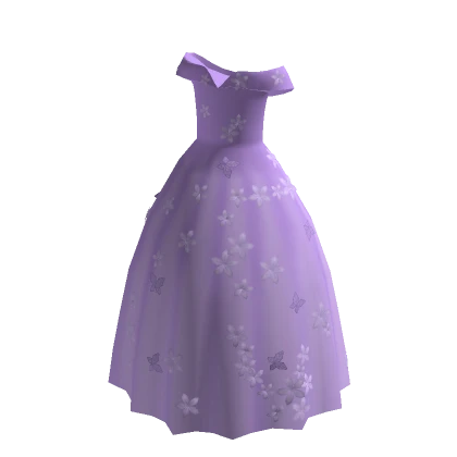 Lavender Floral Ball Gown 