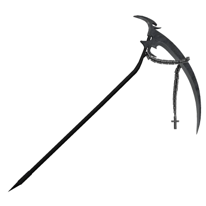 Cross Death Chain Scythe Weapon Dark Steel Back