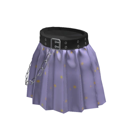 Grunge Chained Pleated Skirt - Lavender Space