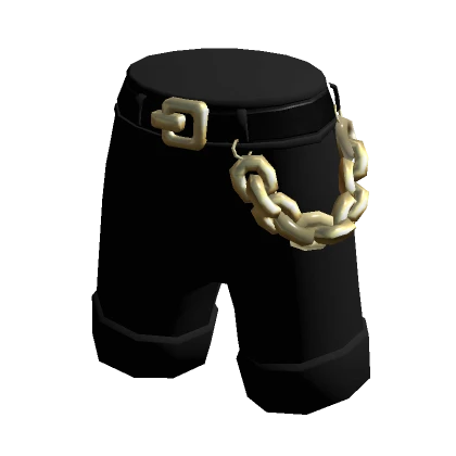 Black Shorts w/ Chunky Golden Chain