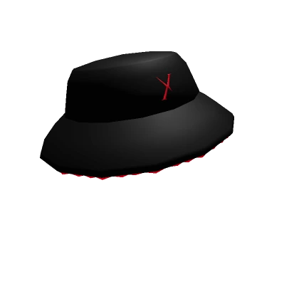 x Black/Red Fluffy Bottom Hat