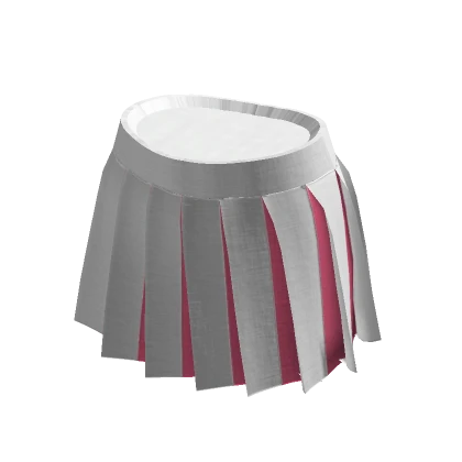 Pleated Skirt White and Pink