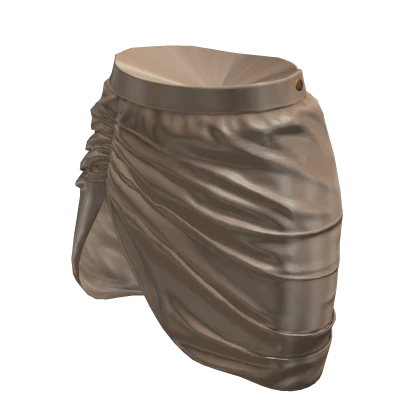 Mini Ruched Slit Skirt (Beige)
