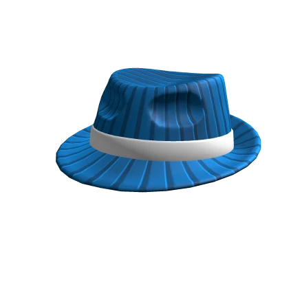 Blue Pinstripe Fedora