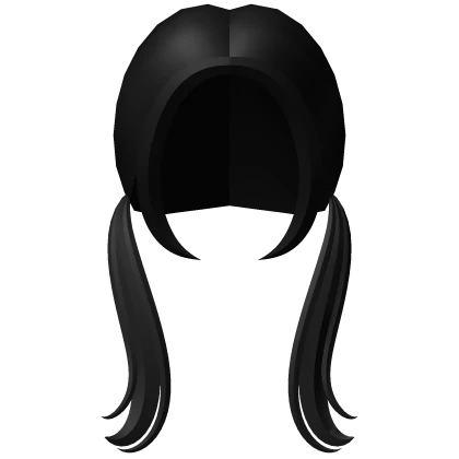 low swooped pigtails in black