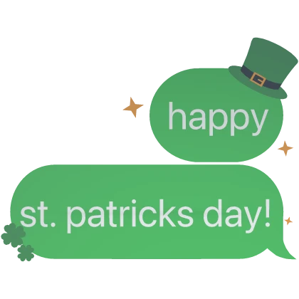 happy St. Patricks Day text 🍀