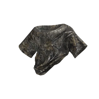 Off Shoulder Tucked Shirt Camo