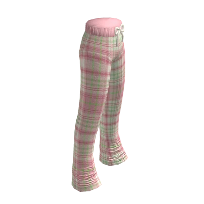 💗 Cozy Flannel Pajamas Pink Green Plaid