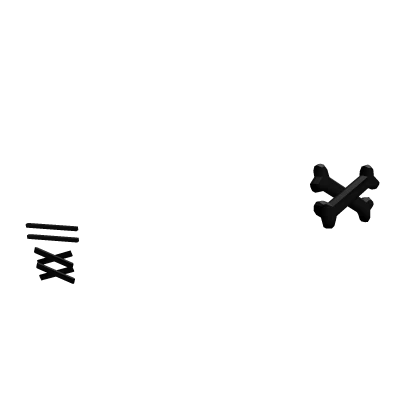 ♡ cute creepy kawaii bone x crossed hairclip black