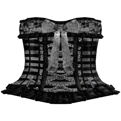 gothic doll laced striped studded corset dress