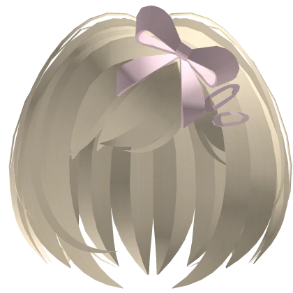 yellow anime bob cut w chibi bow