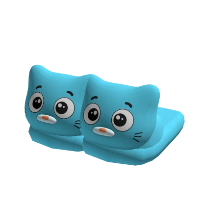 blue cat gumball slippers