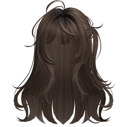 Brown Anime Side Pony Half-Up Hair