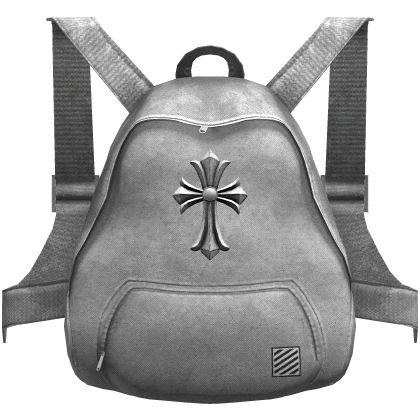 Goth Chrome White Canvas Backpack