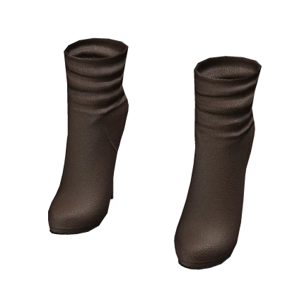 High Heel Leather Ankle Boots - Brown