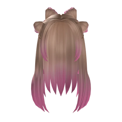 Half Up Bow Buns - Blonde and Pink