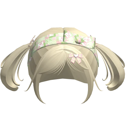 igari blonde cute pink and green floral headband 