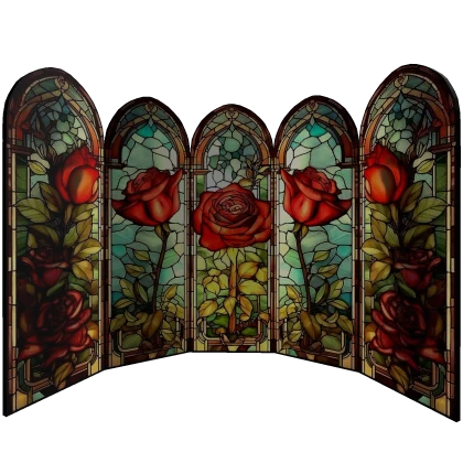 Red Rose Glass Windows