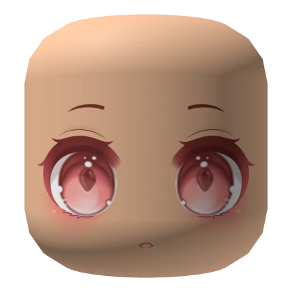 Red Anime Eyes Peachy Pink Makeup Mask