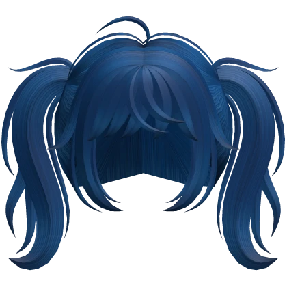 blue messy y2k high pigtails hair