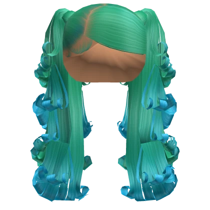 ☆ | Aquamarine Pigtails w/ Bumped Ends