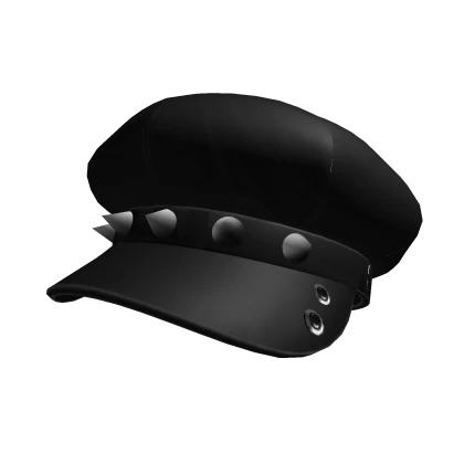 y2k Black Spikey Beret cap