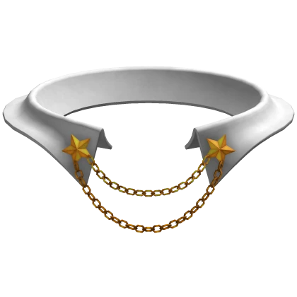 White Emo Collar w/ Golden Star Chains