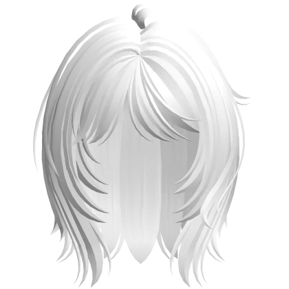messy layered anime bob (white)
