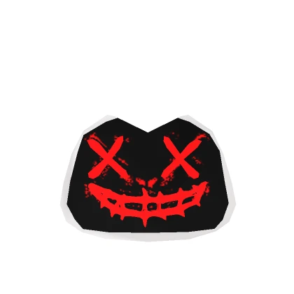 X) Mask White With Red