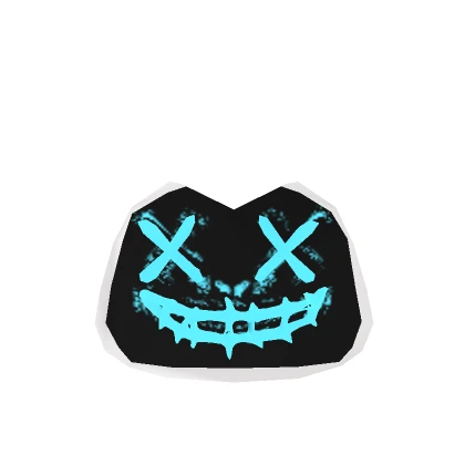 X) Mask White with Blue Cyan