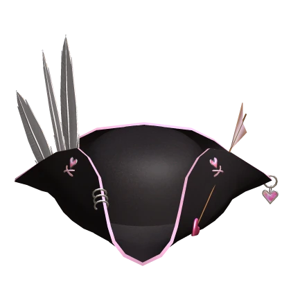 Valentines Heart Feather Pirate Hat