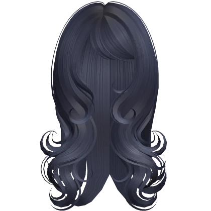 long dreamy wavy flowy hairstyle in blue