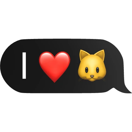 I heart cats (black version) text