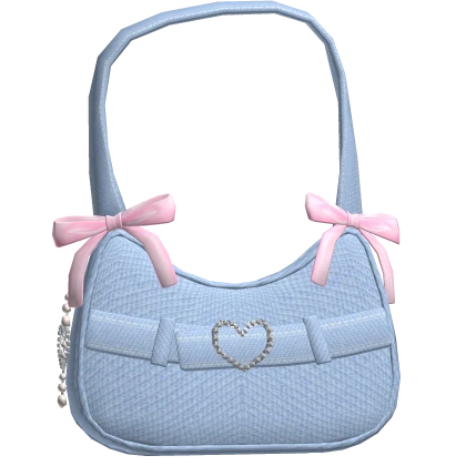 ♡ Denim Bag with cute pink bows coquette ♡