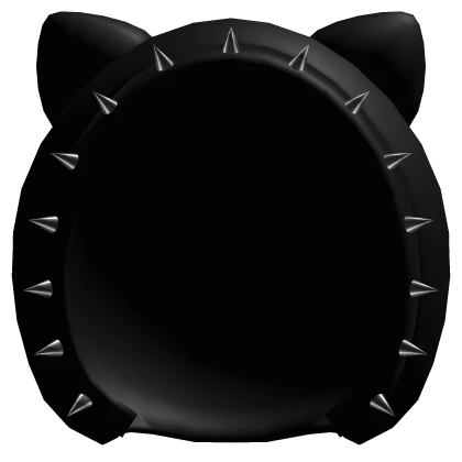spiked punk black kitty hood (open ver)