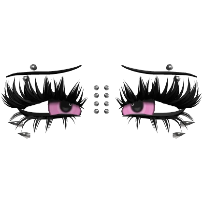 ♡ emo lashes w piercings (pink)