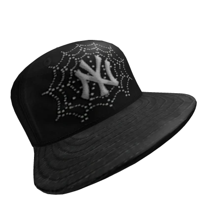 Black NY web Fitted Cap