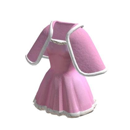 Festive Pink Christmas Dress With Cape