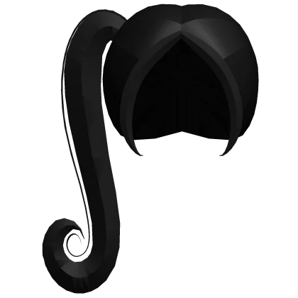 cute swirly long side ponytail in black
