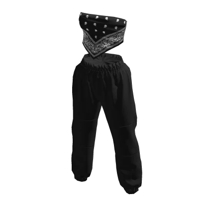 Sweatpants Bandana Top OutFit Black