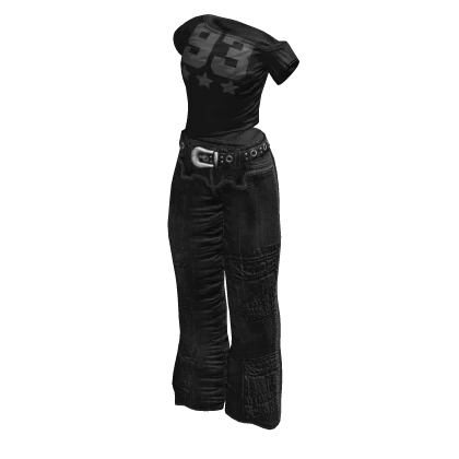 Triple Black Cute Jersey and Jeans