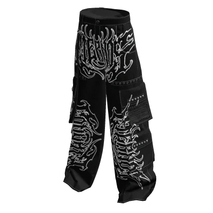 Eternos Black Y2K Cargo Pants