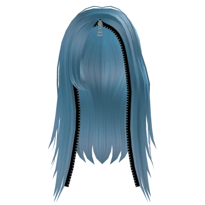 β‘ Cutecore anime long hair w/ zipper - Blue